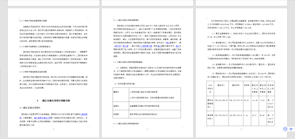 图片[3]-A31西安曲江文化旅游股份有限公司审计风险问题研究-锤锤工作室