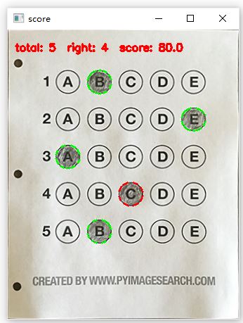 图片[3]-基于Python+OpenCV答题卡识别判卷计分-锤锤工作室