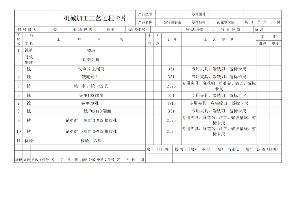 图片[10]-齿轮轴承座零件的工艺规程及铣底端面夹具设计-锤锤工作室